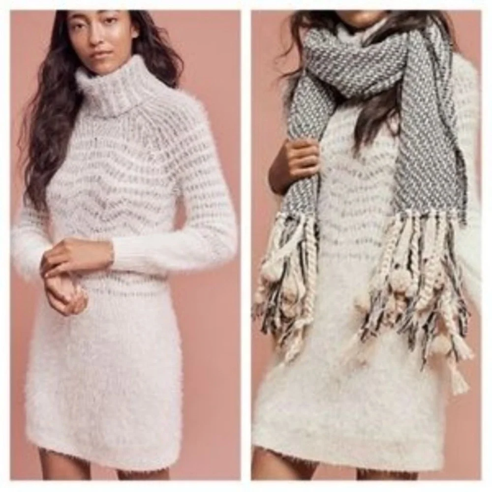 Anthropologie sleeping on snow eyelash dress L - Picture 2 of 8